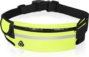 img 4 attached to 🏃 Slim Water Resistant Running Belt: Multifunctional Waist Bag with Zipper Pockets for Running, Gym, Marathon & Cycling - Green