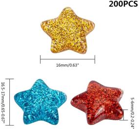 img 3 attached to 🌈 arricraft 200PCS Cabochons: Versatile Plastic Resin Flat Back Star Beads for Craft, Scrapbooking & Jewelry Making - Mixed Color Visual Feast