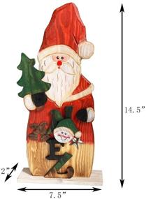 img 2 attached to 🎅 Rustic Tabletop Santa Claus Figurine for Christmas Decor, Indoor Outdoor Xmas & Winter Centerpiece, 14.5''H