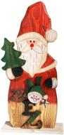 🎅 rustic tabletop santa claus figurine for christmas decor, indoor outdoor xmas & winter centerpiece, 14.5''h logo