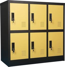 img 4 attached to 🌼 Stylish Yellow Metal Kids Locker: Perfect Girls Bedroom and Playroom Storage Solution for Clothes, Bags, Toys, and Books (6D)