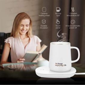 img 2 attached to ☕ Mr Coffee Mug Warmer: Desk Cup Warmer with Auto Shut Off & Touch Screen Switch - Keep Beverages Warm All Day (White)