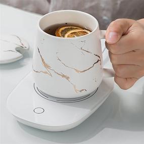 img 3 attached to ☕ Mr Coffee Mug Warmer: Desk Cup Warmer with Auto Shut Off & Touch Screen Switch - Keep Beverages Warm All Day (White)