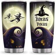 🎃 spooky 64hydro 20oz hocus pocus witch crew nightmare halloween boo ghost scary pumpkin trick or treat halloween tumbler cup with lid: stay warm and stylish with this double wall vacuum insulated travel coffee mug - dngb2806007z логотип