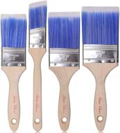 🖌️ 4 pack bates paint brushes - treated wood handle, professional set, trim brush, stain brush, small brush - ideal for painting projects логотип