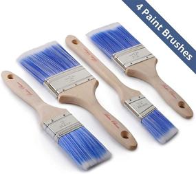 img 3 attached to 🖌️ 4 Pack Bates Paint Brushes - Treated Wood Handle, Professional Set, Trim Brush, Stain Brush, Small Brush - Ideal for Painting Projects