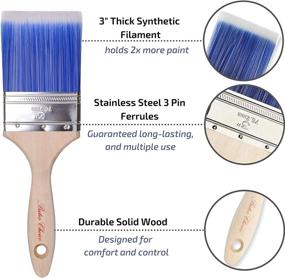 img 2 attached to 🖌️ 4 Pack Bates Paint Brushes - Treated Wood Handle, Professional Set, Trim Brush, Stain Brush, Small Brush - Ideal for Painting Projects