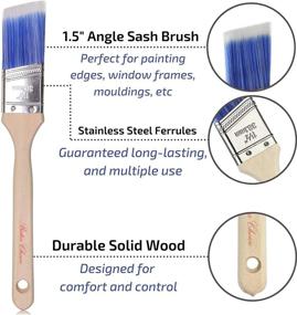 img 1 attached to 🖌️ 4 Pack Bates Paint Brushes - Treated Wood Handle, Professional Set, Trim Brush, Stain Brush, Small Brush - Ideal for Painting Projects