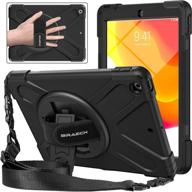 📱 braecnstock ipad 10.2 case kids case for ipad 9th/8th/7th generation 2021/2020/2019 with screen protector - shockproof, rotating kickstand, hand strap, shoulder strap - ipad 9/8/7 gen logo