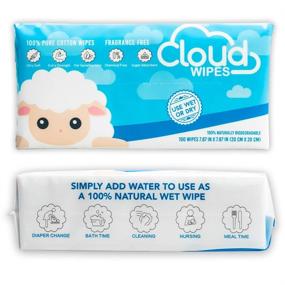 img 3 attached to Cloud Wipes Pure Dry Cotton Baby Wipes - Soft & Gentle Unscented Cloth Tissue, Ideal for Sensitive Skin - 2-Pack, 200 Count
