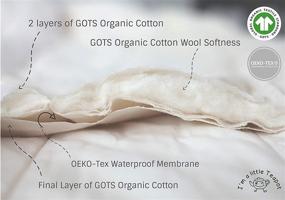 img 2 attached to 🛏️ I'm A Little Teapot Organic Cotton Crib Mattress Pad - Premium Waterproof Baby Crib Mattress Protector for Standard Size Cribs - Soft, Hypoallergenic, and Durable - Fits 28 x 52 x 9 inches