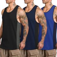 💪 coofandy men's workout tank tops 3 pack - quick dry gym muscle tees for training, sports, fitness, and bodybuilding логотип