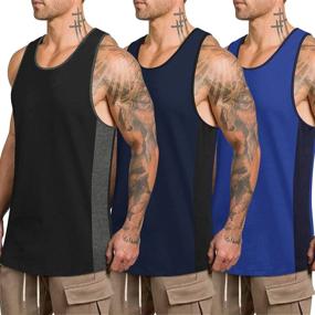 img 4 attached to 💪 COOFANDY Men's Workout Tank Tops 3 Pack - Quick Dry Gym Muscle Tees for Training, Sports, Fitness, and Bodybuilding