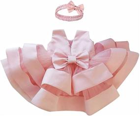 img 4 attached to KLFFLGID Bowknot Pageant Dresses Headwear: Adorable & Stylish Girls' Clothing