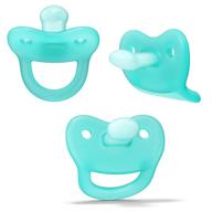 smilo newborn orthodontic pacifier: aqua, bpa free, 0-2 months, palate support, pack of 3 logo