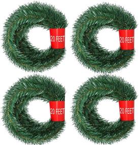 img 4 attached to Artiflr 80 Feet Christmas Garland 4 Strands - Artificial Soft Greenery Pine Garland for Holiday Wedding Party, Stairs, Fireplaces Decoration - Outdoor/Indoor Use