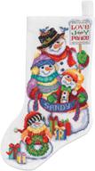 create your own winter wonderland 🧵 with janlynn snow folks stocking cross-stitch kit logo