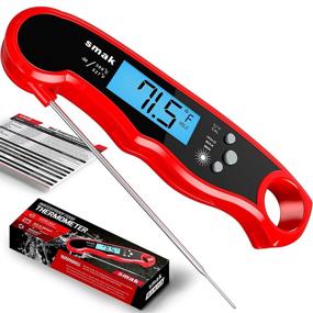 img 4 attached to 🌡️ Super Fast Digital Instant Read Meat Thermometer - Waterproof Kitchen Food Cooking Thermometer with LCD Backlight - Best Electric Probe for BBQ Grilling, Smoking, Baking, Turkey