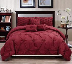 img 1 attached to 😍 Experience Luxurious Comfort with RT Designers Collection Cosmo 6-Piece Comforter Set - Queen Size, Burgundy