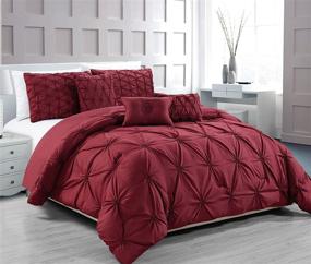 img 3 attached to 😍 Experience Luxurious Comfort with RT Designers Collection Cosmo 6-Piece Comforter Set - Queen Size, Burgundy