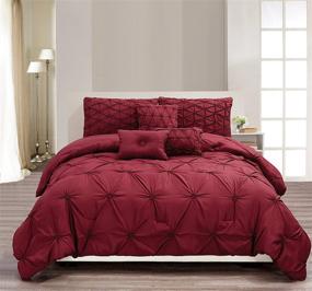 img 2 attached to 😍 Experience Luxurious Comfort with RT Designers Collection Cosmo 6-Piece Comforter Set - Queen Size, Burgundy