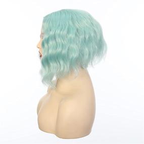 img 3 attached to 🌸 Mint Green Short Bob Wavy Wigs: Flapper-Inspired Synthetic Cosplay Wig for Women – Cute and Natural Party Costume Fashion Hairpiece – 10 Inches
