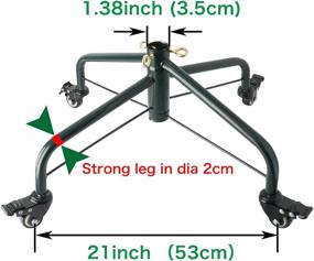 img 3 attached to 🎄 EZYDECOR Iron Christmas Tree Stand 21inch, Rolling Tree Stand for 3-7ft Artificial Trees, 3.5cm Inner Diameter Tree Holder (Green) 54cm
