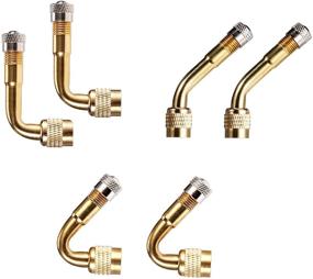 img 4 attached to Dsycar 6 Pack Gold Metal Valve Stem Extenders - 45°, 90°, 135° - Universal Extensions for Car, Motorcycle, Bike, and Truck