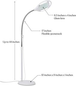 img 3 attached to Brightech LightView Pro: Illuminating Full Page Magnifying Floor Lamp - Hands-Free Reading Magnifier with Powerful LED Light - Flexible Gooseneck for Optimal Positioning - Standing Mag Lamp