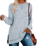 👚 aokosor women's lightweight sweaters: long sleeve shirts for leggings - soft, warm sweatshirt with split side tunic tops logo
