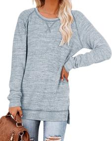 img 3 attached to 👚 Aokosor Women's Lightweight Sweaters: Long Sleeve Shirts for Leggings - Soft, Warm Sweatshirt with Split Side Tunic Tops