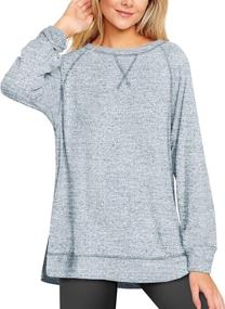 img 2 attached to 👚 Aokosor Women's Lightweight Sweaters: Long Sleeve Shirts for Leggings - Soft, Warm Sweatshirt with Split Side Tunic Tops