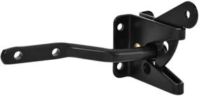 img 2 attached to 🚪 Post Mount Automatic Gravity Lever Wood Fence Gate Latch - Self-Locking & Secure Pool Access - 4.7 Inch Black Finish Steel Gate Latch with Fasteners