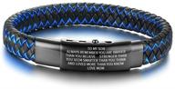 👨 mealguet inspirational bracelet: always remember you are braver - teen boy's gift from mom, dad, mother-in-law & stepmom - adjustable 2-tone braided leather bracelet logo