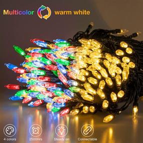 img 1 attached to 🎄 Ollimy Christmas Lights 100FT: 300Led Warm White + Multicolor Xmas Tree Lights – Waterproof Fairy Lights for Patio, Wedding & Outdoor Use