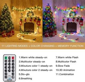 img 3 attached to 🎄 Ollimy Christmas Lights 100FT: 300Led Warm White + Multicolor Xmas Tree Lights – Waterproof Fairy Lights for Patio, Wedding & Outdoor Use