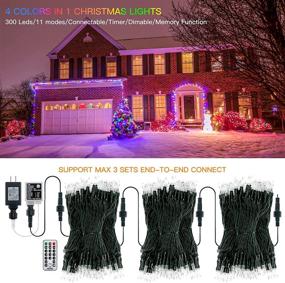 img 2 attached to 🎄 Ollimy Christmas Lights 100FT: 300Led Warm White + Multicolor Xmas Tree Lights – Waterproof Fairy Lights for Patio, Wedding & Outdoor Use