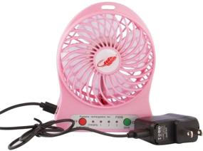 img 3 attached to LNtech Portable Mini USB Fan: Compact & Adjustable 3 Speeds with Rechargeable Battery – Ideal for Office, Home, and Travel (Pink)