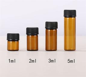 img 2 attached to 🌿 Small Mini Empty Amber Glass Oil Vial - 12 Pack Set with Brown Screw Cap
