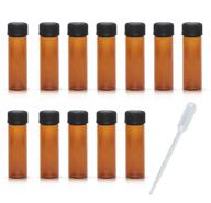 🌿 small mini empty amber glass oil vial - 12 pack set with brown screw cap logo