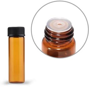img 1 attached to 🌿 Small Mini Empty Amber Glass Oil Vial - 12 Pack Set with Brown Screw Cap