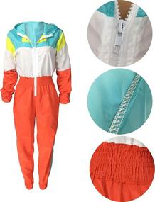 img 3 attached to Colorblock Outfits Sleeve Windbreaker Jumpsuit