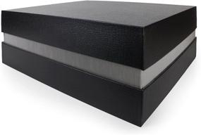 img 1 attached to 🎁 Premium Black Large 13x11x4.5 Inches Gift Box Kit - Manhattan Paper Company, Black Crocodile Exterior (Miami Silver)