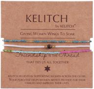 🔮 stylish kelitch 3 pcs lucky miyuki beaded strand bracelets for girls: friendship bracelet bangles with chain bracelets logo