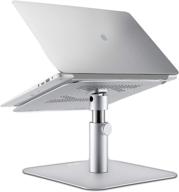 📚 multi-angle adjustable laptop stand with 360° rotation, cooling holes vents - aluminum alloy notebook holder for apple macbook, air, pro, dell, hp, lenovo (10-17") логотип