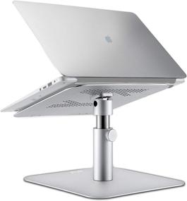 img 4 attached to 📚 Multi-Angle Adjustable Laptop Stand with 360° Rotation, Cooling Holes Vents - Aluminum Alloy Notebook Holder for Apple MacBook, Air, Pro, Dell, HP, Lenovo (10-17")