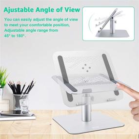 img 2 attached to 📚 Multi-Angle Adjustable Laptop Stand with 360° Rotation, Cooling Holes Vents - Aluminum Alloy Notebook Holder for Apple MacBook, Air, Pro, Dell, HP, Lenovo (10-17")