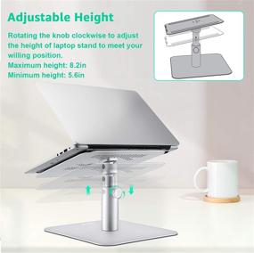 img 3 attached to 📚 Multi-Angle Adjustable Laptop Stand with 360° Rotation, Cooling Holes Vents - Aluminum Alloy Notebook Holder for Apple MacBook, Air, Pro, Dell, HP, Lenovo (10-17")