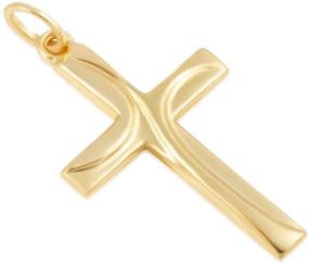 img 4 attached to Stunning 14KT Yellow Gold Cross Pendants/Charms for Men and Women - Wide Variety of Exquisite Designs to Choose From!