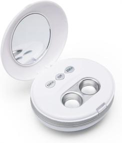 img 2 attached to 👁️ Быстрый и эффективный ультразвуковой очиститель контактных линз для склеральных линз со встроенным ежедневным уходом и зеркалом для макияжа.